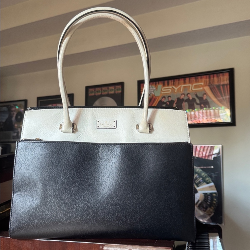 Kate Spade New York Grove Street Maeve Tote in black and cream - Picture 2 of 16
